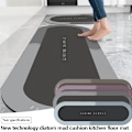 Pikkukuva 2 / 10: Superimukykyinen kylpymatto Nopeasti kuivuva pehmeä elliptinen matto ovimatto Moderni tyyli keittiöön kylpyhuoneeseen Danube soikea - Harmaa Danube oval - Grey 45*150