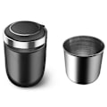 Miniatyrbillede 2 af 5: Bilaskebæger med Låg & Blåt LED-lys, Bærbar Røgfri Rustfri Papirkurv, Biltilbehør, Passer De Fleste Bilkopholdere Only Ashtray Only Ashtray Black