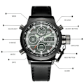 Miniatyrbillede 4 af 5: AMST Digital Herreur Vandtæt Armbåndsur LED Quartz Ur Sportsur Mand Stort Ur Mænd Relogio Masculino AM3003 brun sort sort