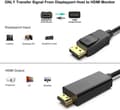 Miniatyrbillede 3 af 5: DisplayPort til HDMI 1,8 m forgyldt kabel, Avacon Display Port til HDMI-adapter han til han sort