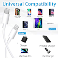 Pikkukuva 3 / 5: IPhone 20W pikalatauskaapeli 2 kpl USB-C - Lightning-kaapeli (2m) Pikalataus white