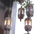 2 Pieces Hanging Candle Lanterns Retro Moroccan Candle Holder Hollow