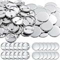 Pikkukuva 1 / 3: 100 kpl Nappeja, Napin Osia, Metalli Napin Pin-Merkki Sarja Napinvalmistuskoneelle, Mukana Metallikuoret, Takakansi Ja Selkeä Kalvo 25mm 37MM