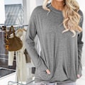 Pikkukuva 4 / 5: Pyöreäkauluksinen pitkähihainen kevyt ja ohut iholle miellyttävä pusero työmatkalle Dark Grey XXL