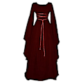 Pikkukuva 1 / 2: Naisten renessanssikeskiajan maksimekko goottilainen cosplay-asu Wine Red 2XL