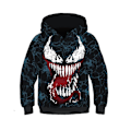 Miniatyrbilde 1 av 2: Spider-Man: Into The Spider-verse Hettegensere Gwen Venom Spiderman Genser Cosplay Barn Gutter Jenter Hettestrikket Genser Topper - Blå Venom Blue venom 8-11Years