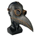 Miniatyrbillede 1 af 5: Mask Halloween Kostume Fugl Lang Næb Beak Pu Læder Steampunk Gray
