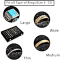 Miniatyrbillede 3 af 5: Ringe Organiserbakke 100 Slots Ringeholder Med Klar Låg Fløjls Ringe Opbevaringsboks Ringebakke Til Smykkebutik Ringe Display Case Til Smykke Show Ring B