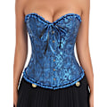 Miniatyrbilde 2 av 5: Kvinners Blonderingkorsett Elegant Bryst Midje Shapewear Court Style Shaper med Stropper Detalj Dark Blue L