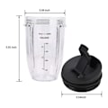 Miniatyrbild 1 av 5: 2 st 18oz Ersättningsmuggar för Ninja Blender med Lock för Ninja Auto Iq Bl480 Bl642 Bl450 Bl682 Bl480