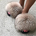 Miniatyrbillede 1 af 4: Sommerpels-Tøfler Fluffy Søde Plys Damestøfler Luksuriøse Charmerende Sandaler Xnr158 43