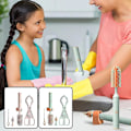 Miniatyrbild 3 av 5: Elektrisk Silikonflaskborste 360° Rotationsrengöringsset A Pink 3pcs Set