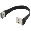 Pikkukuva 4 / 4: Usb 3.0 -kaapeli litteä Usb-jatkokaapeli uros-naaras datakaapeli oikea kulma 90 astetta Usb3.0 jatkokaapeli