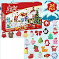 Miniatyrbillede 5 af 5: Kalender 2023 Jule-nedtællingskalender Legetøj 24 stk. Assorterede Søde Mochi Dyr Squishy Holdbar Høj Kvalitet 1