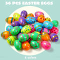 Miniatyrbilde 2 av 5: 12/36 stk Trykte Egg Påske Twister Trykte Åpne Egg Plast Blomst Leke Eggskall 36pcs
