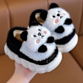 Miniatyrbillede 1 af 5: Børne Tegnefilm Panda Vinter Tøfler Plysdyr Varmt Bomuldssko Til Drenge Og Piger Indendørs Husholdning Fluffy Tøfler b3 26-27 Inner 16.5CM