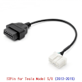Miniatyrbillede 1 af 4: 12-polet Obd2 Adapter Han- og Hun-stikkabel til 2012-2015 Tesla Model S/X Obdii Diagnostisk Kabel Elektronisk Kabel