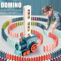 Pikkukuva 1 / 5: Dominojunarata-lelusetit Pink and 120 dominoes