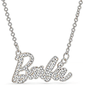 Miniatyrbillede 1 af 5: Sød og skinnende Crystal Script Logo Halskæde - Rosenguld