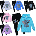 Miniatyrbilde 1 av 3: Lilo Stitch Treningsdress 2stk Hettegenser Hoodie Bukser Antrekksett Sportsklær For Barn Blue 150cm