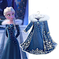 Pikkukuva 1 / 3: Frozen 2 Elsa Prinsessan Lumikuningatar Mekko ja Viitta Lapsille Tytöille Halloween-juhliin Cosplay Jääkuningatar Hieno Pukeutuminen Joulu Syntymäpäiväesitys Asuste 7-8 Years