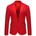 Miniatyrbilde 1 av 4: Allthemen Herre Business Casual Enknappsjakke med hakket revers i ensfarget Red M
