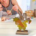 Miniatyrbillede 5 af 5: Påskepynt Tegneserie DIY Træ Borddekoration Påskekanin Pynt til Ferie 2