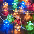 Miniatyrbillede 1 af 5: Silikon Fee-Lys til Julepynt Kirsebærblomst Farverig Cherry Blossom Colorful 10 m80lights 3 battery packs