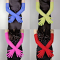 Miniatyrbillede 2 af 5: Dame Sheer Handsker Mode Lange Albue Handsker Kvinder Mesh Bryllupshandsker 21,6 Red