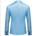 Miniatyrbillede 2 af 2: Allthemen Herre Business Casual Enknaps Jakke med Hakket Rever i Ensfarvet Sky Blue 2XL