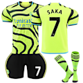 Miniatyrbild 1 av 5: Arsenal Barnbortaställ 2023-2024 med Saka #7 Strumpor 24