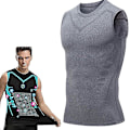 Miniatyrbild 1 av 5: Ionic Shaping Vest, Formgivande Väst för Män, 2023 Ny Version Ionic Shaping Vest För Män, Bekväm Andningsbar Is-Silke Tyg Grey L