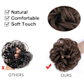Pikkukuva 3 / 5: 1 kpl Messy Bun -hiuslisäke - Scrunchie -kihara -aaltoileva -synteettinen -hiusmyssy -naisten -kampaus 8#(Medium chestnut Brown)###