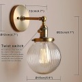 Miniatyrbild 4 av 4: Dekorativ vägglampa i antik design med randiga små glasbollar, loftvägglampa, vägglampa, väggbelysning (antik färg)