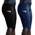 Miniatyrbillede 3 af 5: Damelommer Hip Lift Elastiske Ridebukser Hestevæddeløb Bukser Blue S