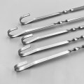 Miniatyrbilde 3 av 5: 10 stk Rustfritt Stål Grillspyd 360 Grader Roterbare Flate Grillspyd For Park Piknik Utendørsaktiviteter Biltur