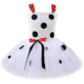 Miniatyrbild 3 av 4: Flickans Cruella De Vil Tutu Klänning Polka Dot Dalmatiner Skurk Halloween Kostym För Barn Fint Karneval Party Kläder Outfit 10-12Y