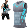 Miniatyrbild 3 av 5: Ionic Shaping Vest, Formgivande Väst för Män, 2023 Ny Version Ionic Shaping Vest För Män, Bekväm Andningsbar Is-Silke Tyg Grey L