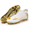 Miniatyrbillede 2 af 5: KIDENG Børnesoccer Sko Drenge Piger Ankel Fodboldstøvler Græs Træning Sportssko Sneakers Yj723 White 36