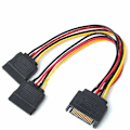 Miniatyrbilde 1 av 5: 15-pins SATA hann til 2 SATA hunn splitter Y-kabel 20 cm