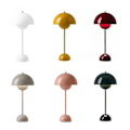 Miniatyrbillede 1 af 5: Nordisk Genopladelig Blomster Bordlampe Natlampe Svampe Soveværelse Borddekoration Nat Pink