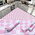 Pikkukuva 1 / 5: Itseliimautuva vedenkestävä lattia, ei liukastuva, kylpyhuoneeseen, keittiöön, olohuoneeseen, paksu ja kulutusta kestävä Pink And White Two color