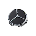 Miniatyrbild 2 av 4: 4-delad Bilhjulsöverdrag, Benz-logotyp 75 mm Hjul, Centrala Hjulöverdrag Fälg Logotyp 3 Hörn Fälg Emblem black