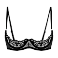 Miniatyrbillede 1 af 5: Dame 1/2 Kop Push Up Underwire Lace BH Lingeri Åben Brystkop BH Toppe Justerbar Rem Svampepolstret BH Undertøj Black B M