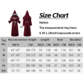 Pikkukuva 5 / 5: Unisex Aikuisten Keskiaikainen Takki Puku Munkki Huppu Takki Viitta Friar Pappi Noita Halloween Tunika Puku 3kpl Burgundy XX-Large