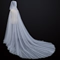 Miniatyrbillede 1 af 4: Halloween Kostume til Kvinder med Hætte Tulle Kappe Sort Hvid Rød Bryllup Brudekjole Gulvlængde Blød Mesh Kappe White One Size