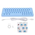 Mechanical Keyboard 64 Keys White Light 3 Modes Ergonomic Layout 4 Optional Switches Blue Keyboard for WIN Blue Switch 0.2