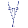 Pikkukuva 1 / 4: Naisten Eroottinen Seksikäs Mikro Mini G-string Thong Bikini Bodysuit Läpinäkyvä Pitsi Alusvaate Set Rintaliivit Top Suspender Alushousut Alaosa Royal Blue