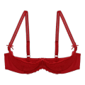 Miniatyrbild 4 av 5: Dam Push-up BH med Spets och Underwire, 1/2 Cup, Öppen Bröstkopp, Justerbara Remmar, Svampfyllda, Lingerie Pink A 4XL