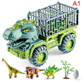 Pikkukuva 2 / 5: Auton lelu dinosaurukset kuljetusautojen kuljetusrekka lelu vetävä ajoneuvo lelu Multi-color A5